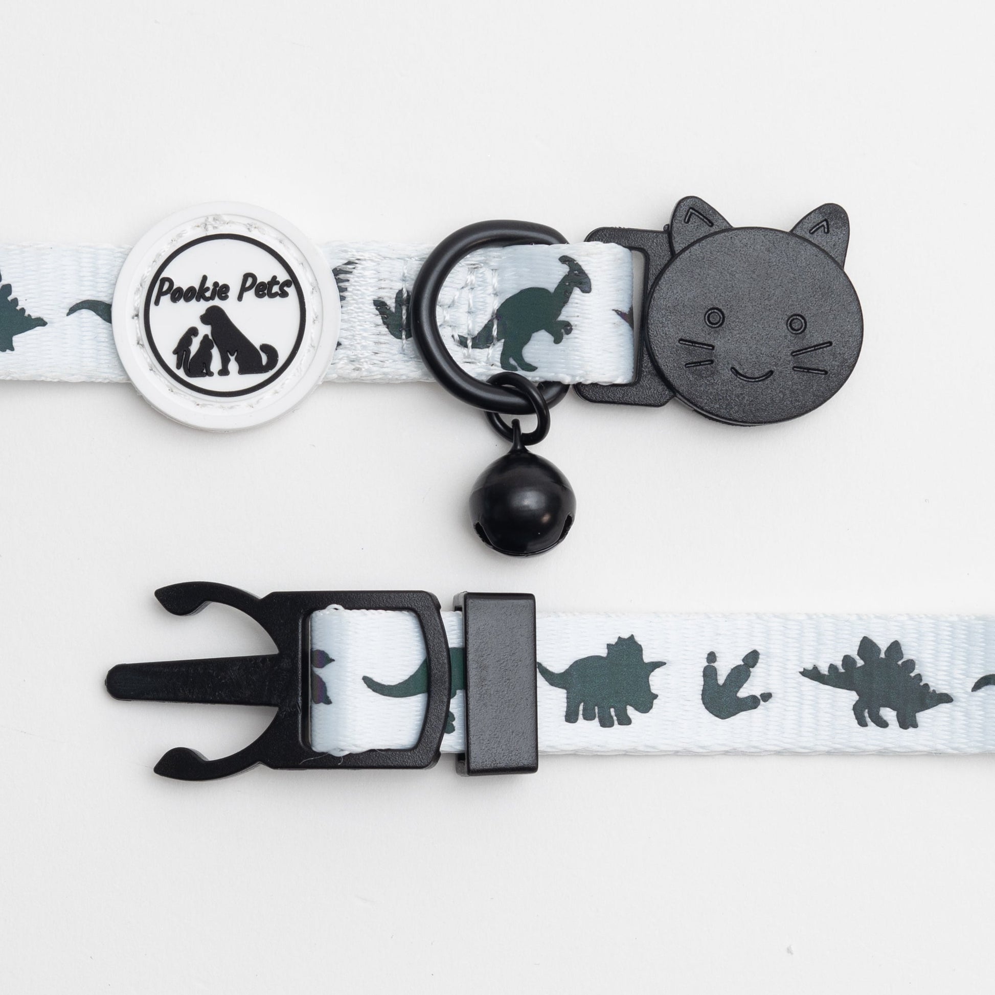 Reflective Comfort Cat Collar with Dinosaur Design - Pookie Pets