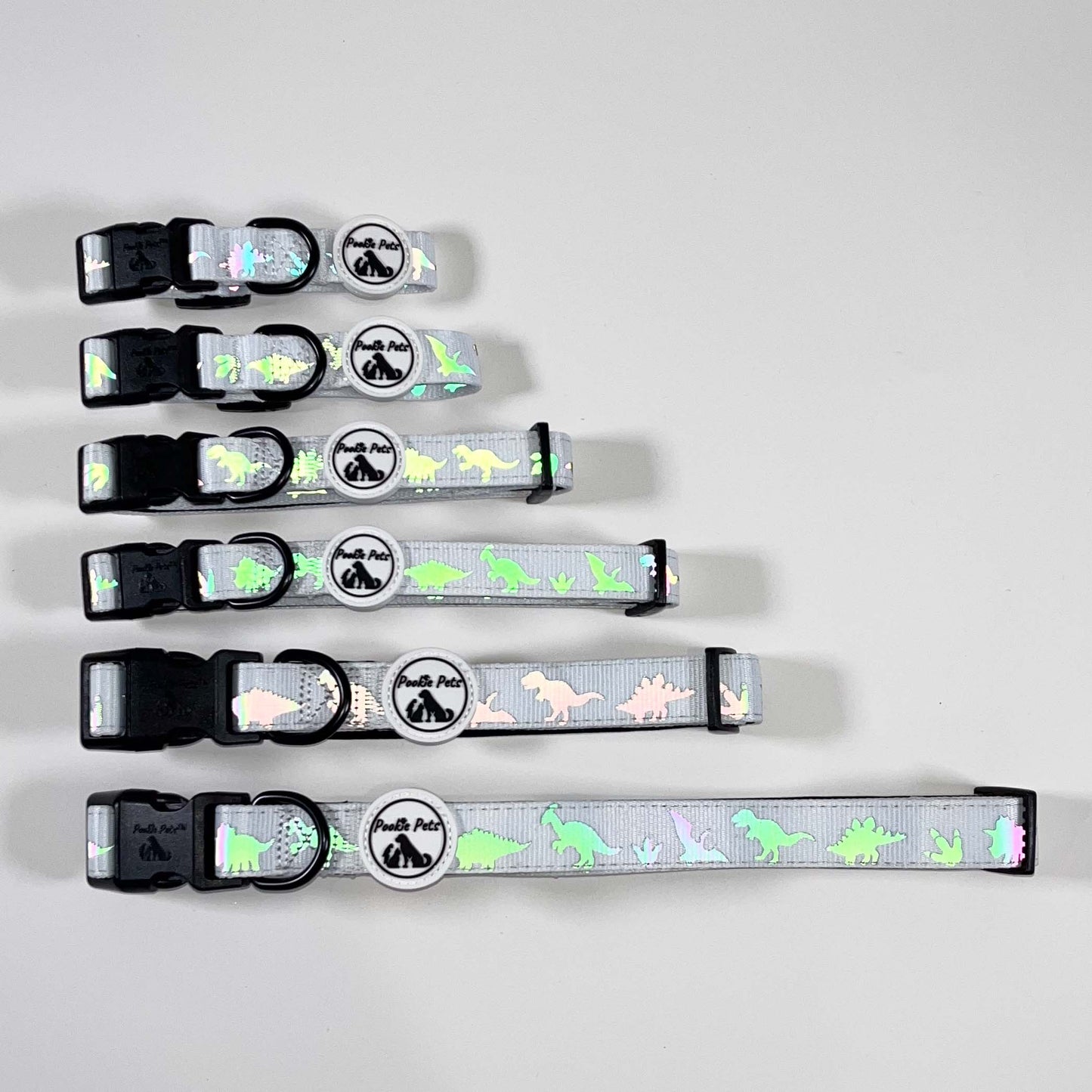 Dinosaur-themed Reflective Adjustable Comfort Collar - Pookie Pets