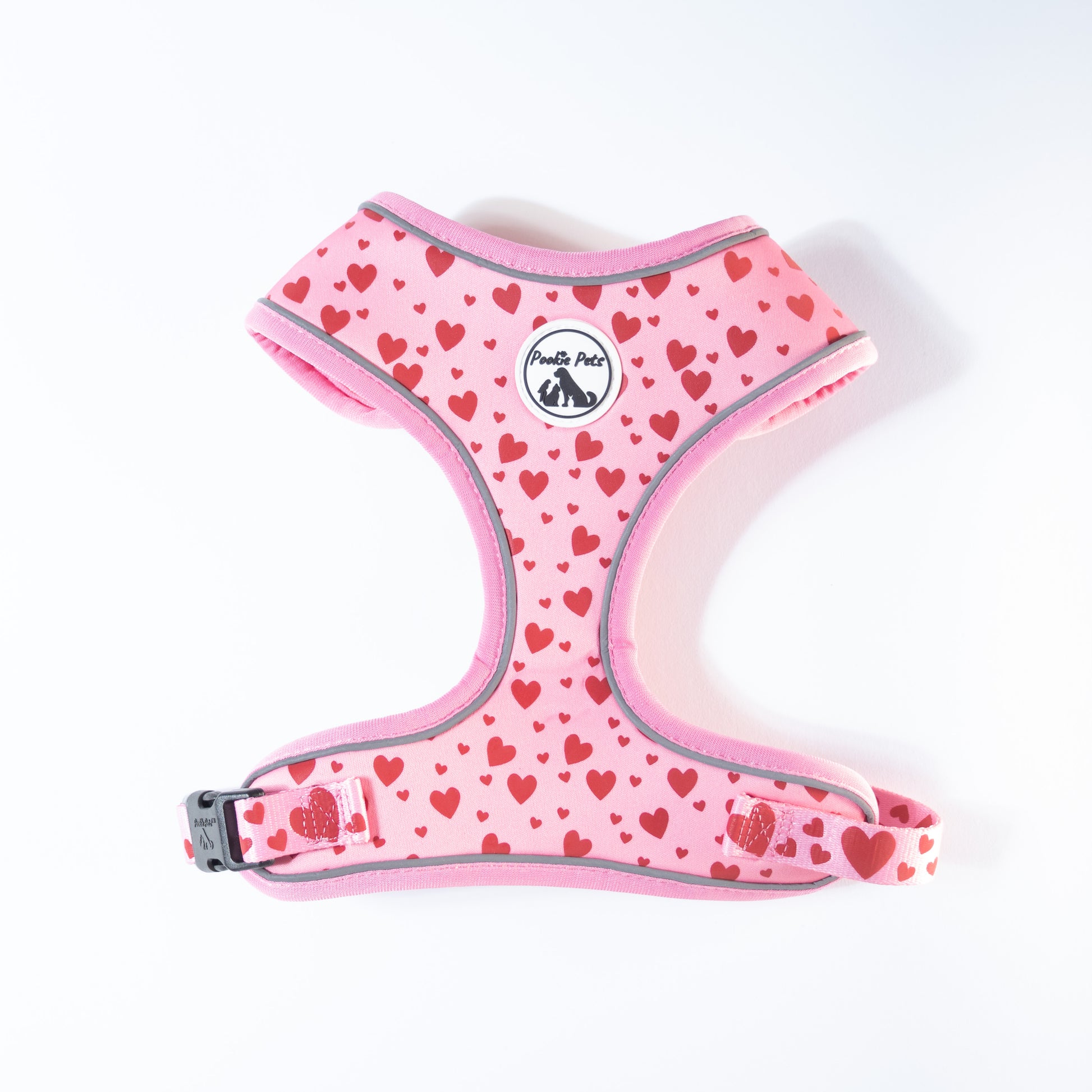 Heart-patterned Reflective Adjustable Comfort Harness | Pookie Pets