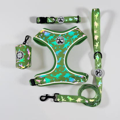 Dinosaur-themed Reflective Adjustable Comfort Harness - Pookie Pets