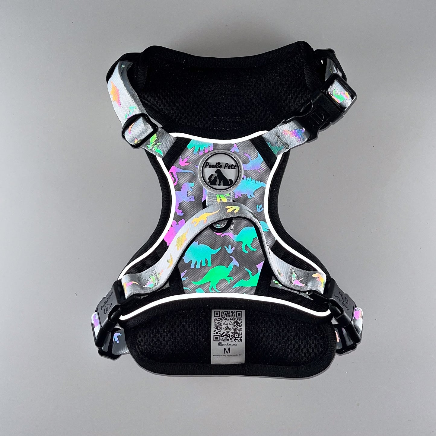 Reflective Comfort Explorer Harness with Dinosaur Theme by Pookie Pets