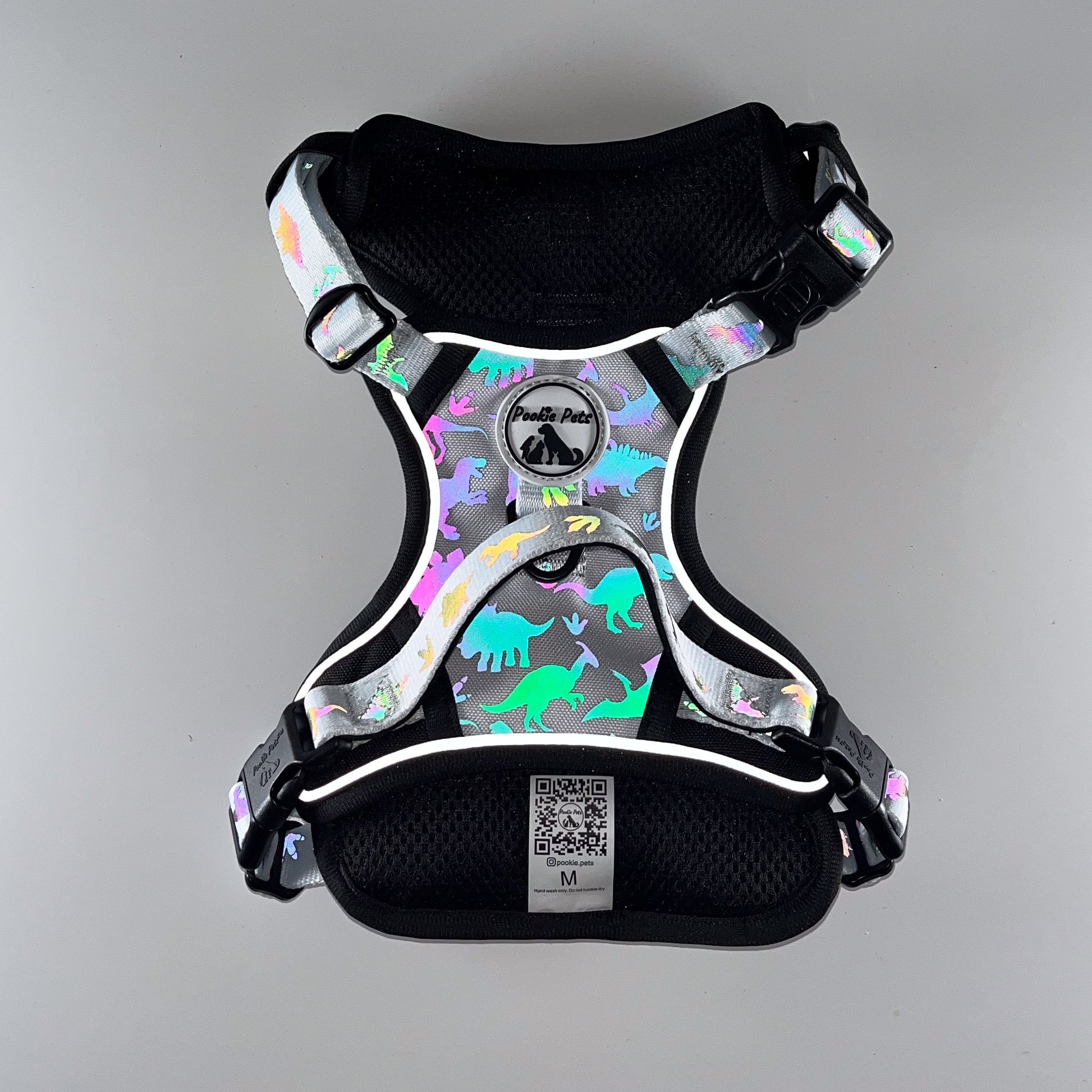 Reflective Comfort Explorer Harness with Dinosaur Theme by Pookie Pets