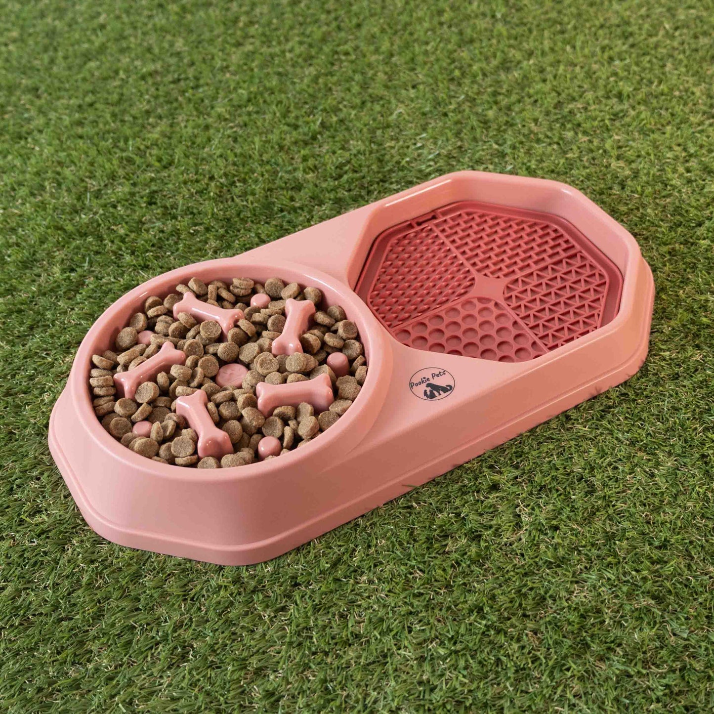 Dual Wet Dry Pet Food Slow Feeder Bowl | Pookie Pets