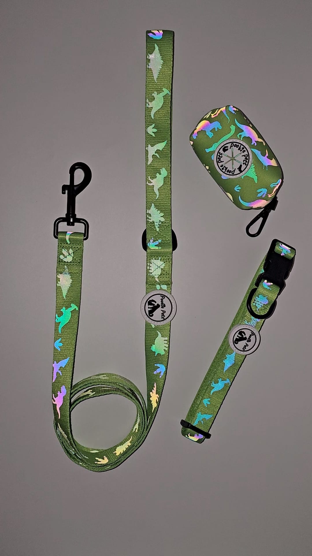 Reflective Leash with Dinosaur Design | Adjustable Leash | Pookie Pets